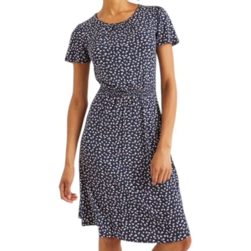 Boden Evangeline Floral Jersey Dress - Navy/White/Pink - 8L
